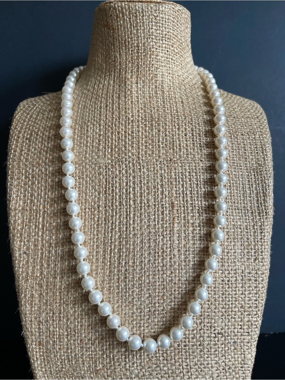RMN Classic faux White Pearl Necklace.